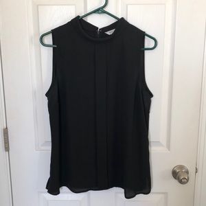 Black blouse with center pleat